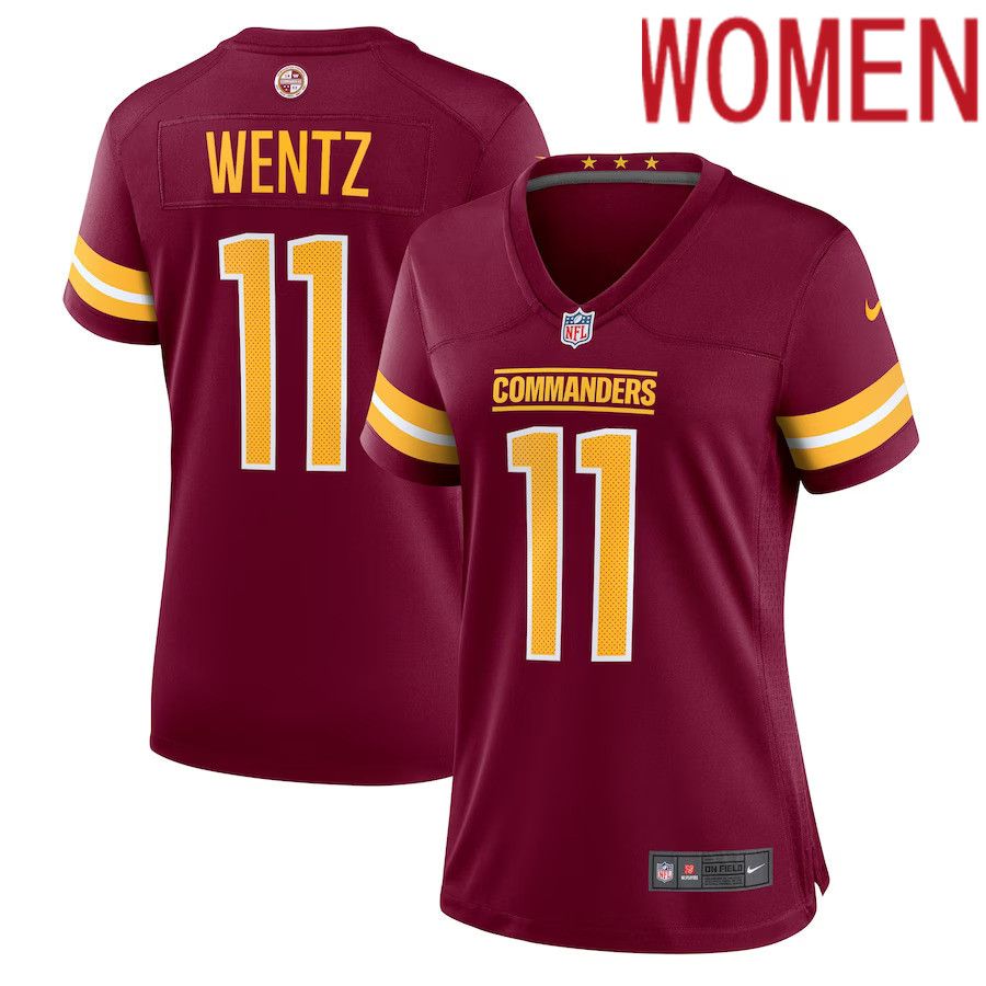 Women Washington Commanders #11 Carson Wentz Nike Burgundy Game NFL Jersey